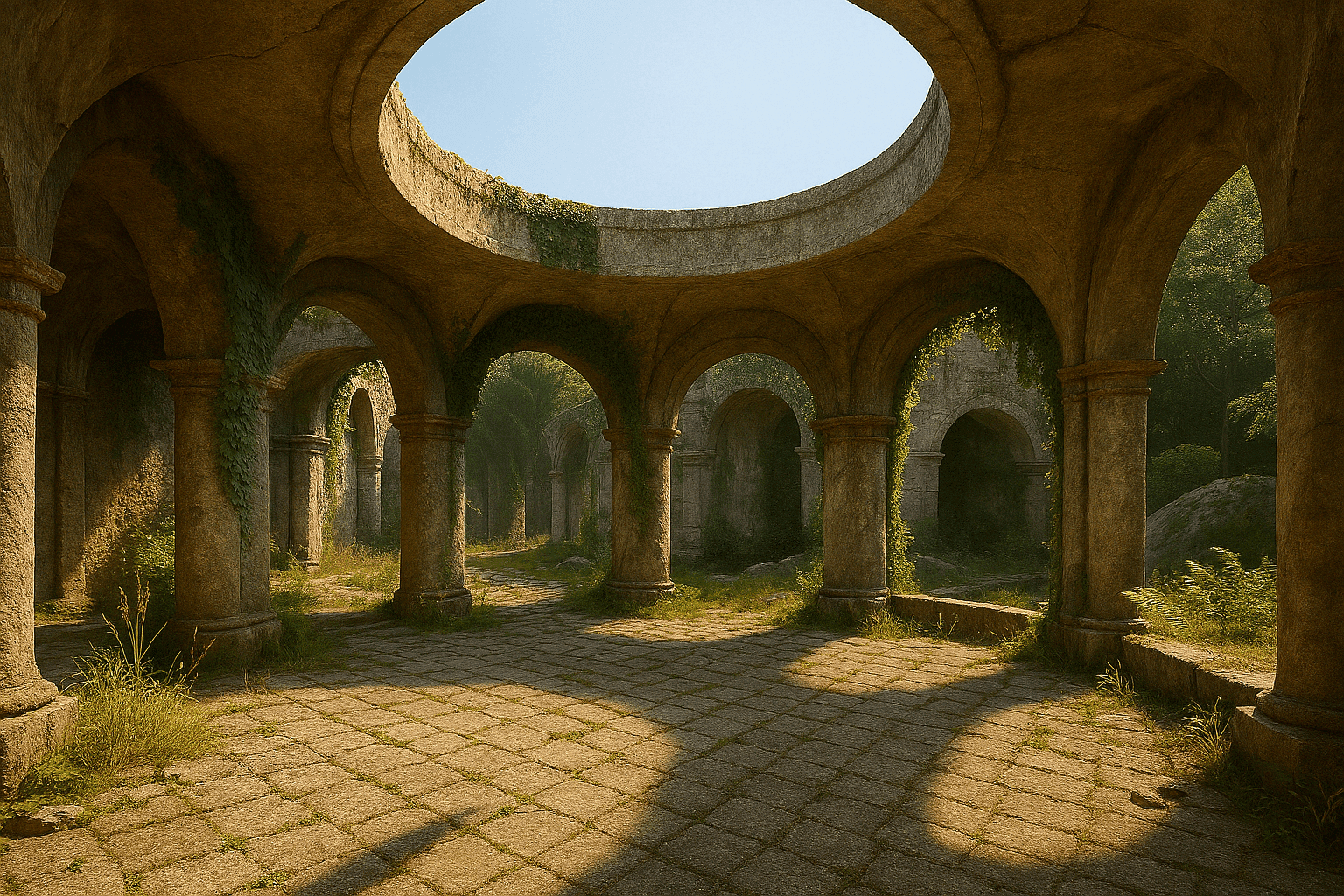 A VR environment scene